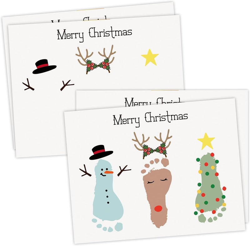 QOFO 10 Pcs Christmas Handprint Art Craft Bundle, 8.5x11 Inch Handprint Keepsake Kit for Family and Classroom, Memory Keepsake Crafts Activities, Christmas Home Decor, Winter Party Favors for Family-10 - Image 1